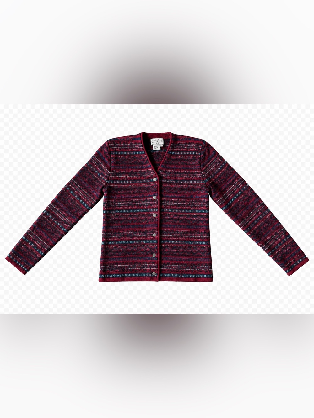 Vintage Fair Isle Wool Cardigan Jacket Tristan & Iseut Large - Picture 3 of 9